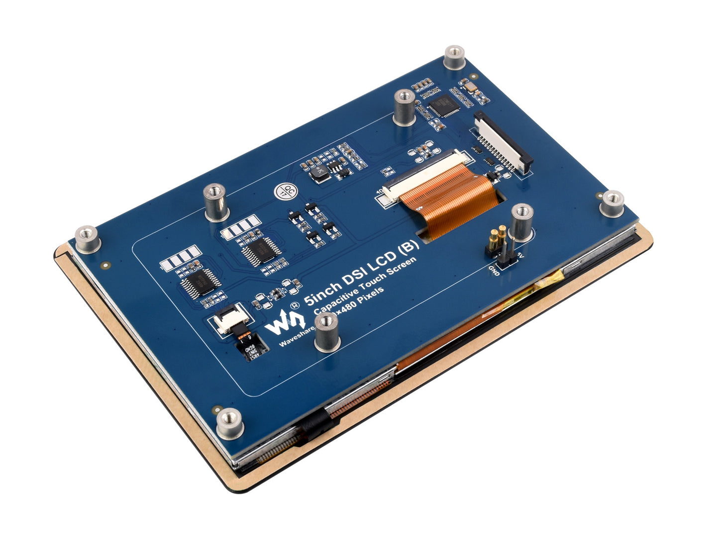 5inch Capacitive IPS Touch Display for Raspberry Pi, 800×480, DSI Interface, Low Power
