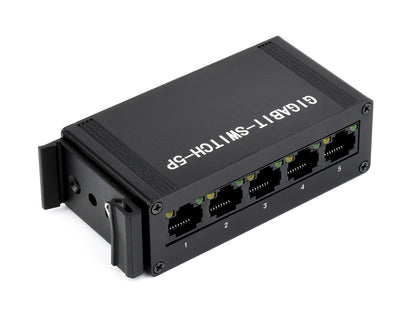 Industrial 5P Gigabit Ethernet Switch, Full-Duplex 10/100/1000M, DIN Rail Mount