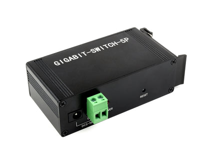Industrial 5P Gigabit Ethernet Switch, Full-Duplex 10/100/1000M, DIN Rail Mount