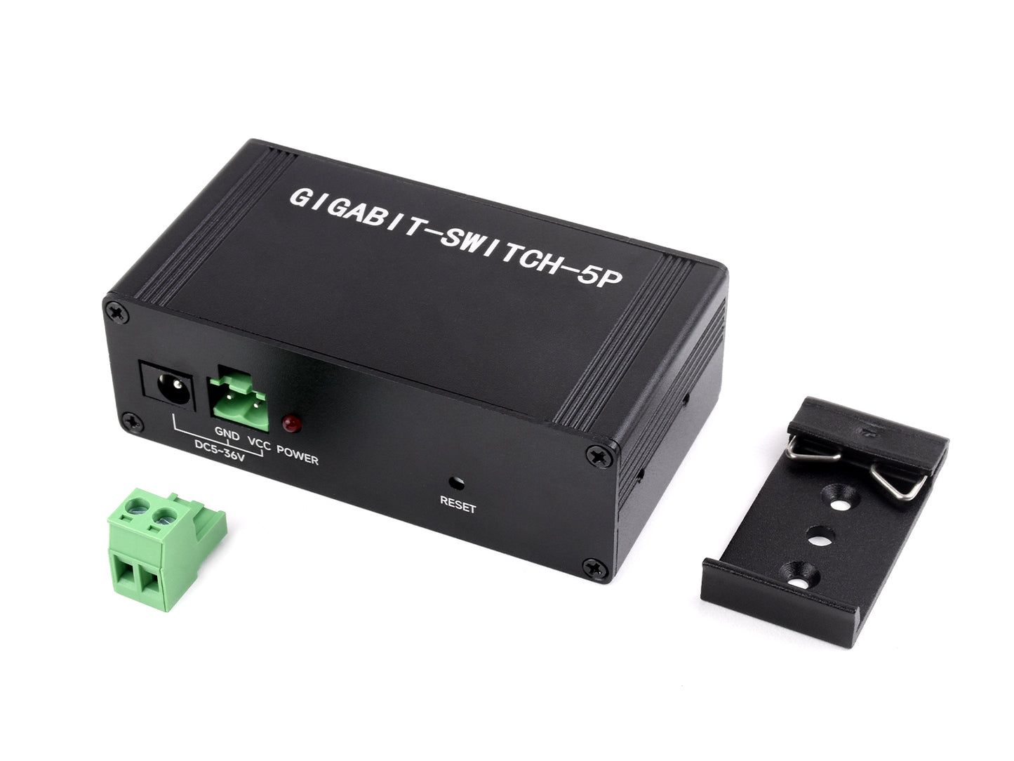 Industrial 5P Gigabit Ethernet Switch, Full-Duplex 10/100/1000M, DIN Rail Mount