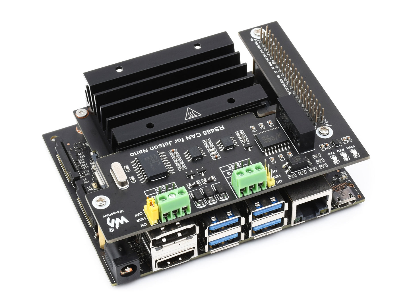 RS485 CAN Expansion Board for Jetson Nano, Digital Isolation, Built-In Protection Circuit