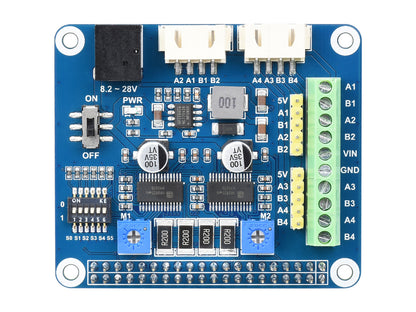 HRB8825 Stepper Motor HAT For Raspberry Pi, Drives Two Stepper Motors, Up To 1/32 Microstepping