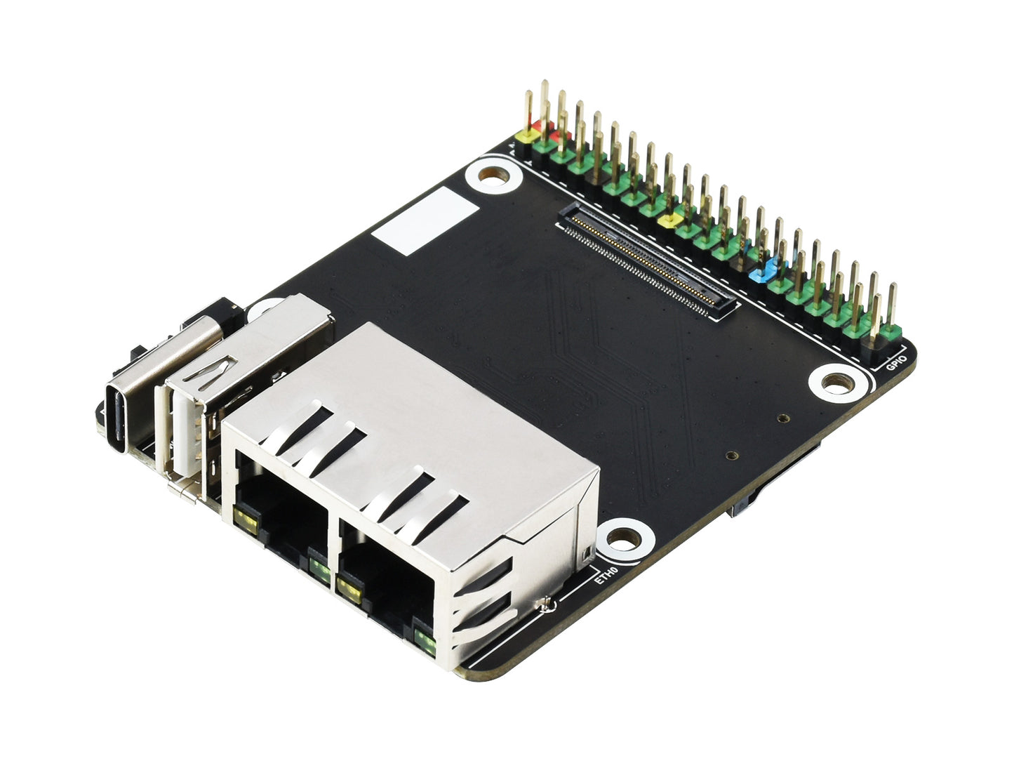 Mini Dual Gigabit Ethernet Base Board Designed for Raspberry Pi Compute Module 4