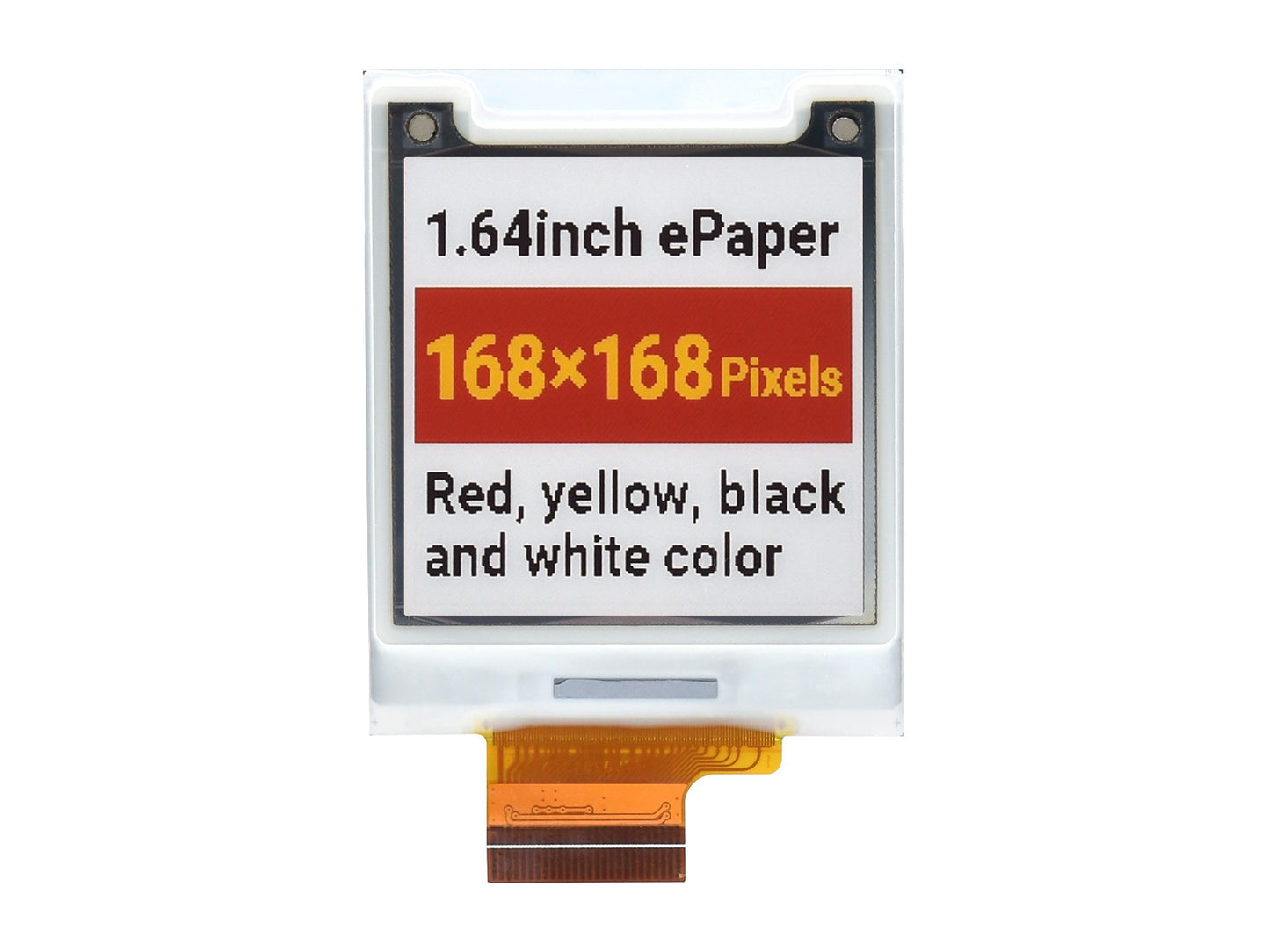 1.64inch square E-Paper (G) raw display, 168 × 168, Red/Yellow/Black/White