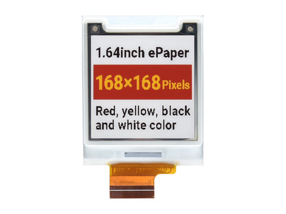 1.64inch square E-Paper (G) raw display, 168 × 168, Red/Yellow/Black/White