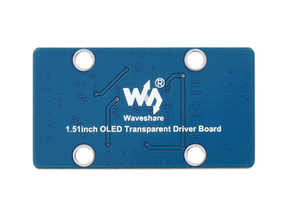 1.51inch Transparent OLED, 128×64 Resolution, SPI/I2C Interfaces, light blue color display