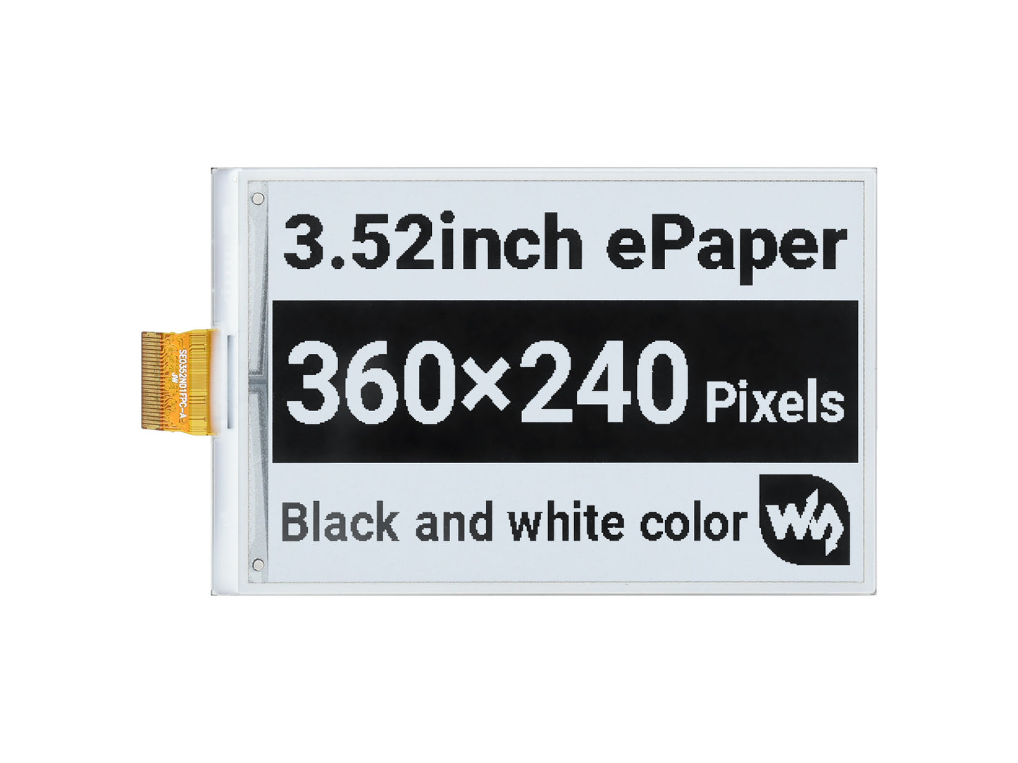 3.52inch e-Paper raw display, 360 × 240, SPI Interface