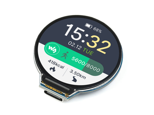 RP2040 MCU Board, With 1.28inch Round LCD, accelerometer and gyroscope Sensor