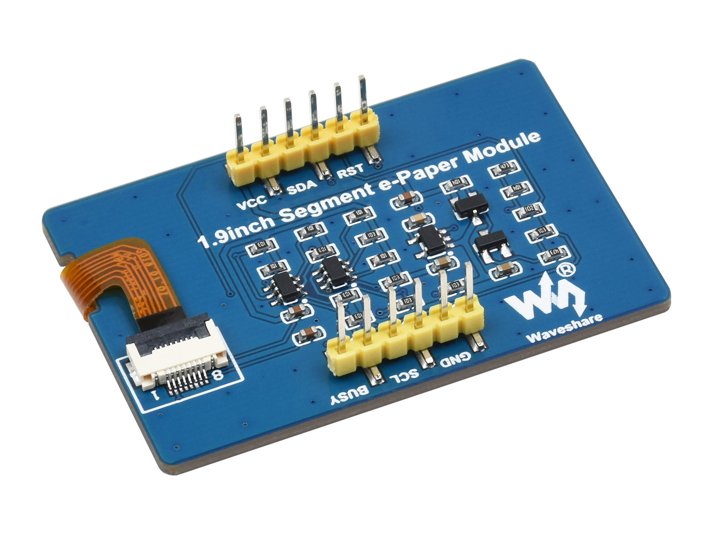 1.9inch Segment E-Paper Module, 91 Segments, I2C Bus, Ideal for Temperature and humidity meter, Humidifier, Digital Meter