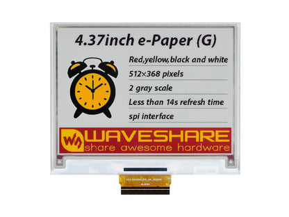 4.37inch E-Paper (G) raw display, 512 × 368, Red/Yellow/Black/White