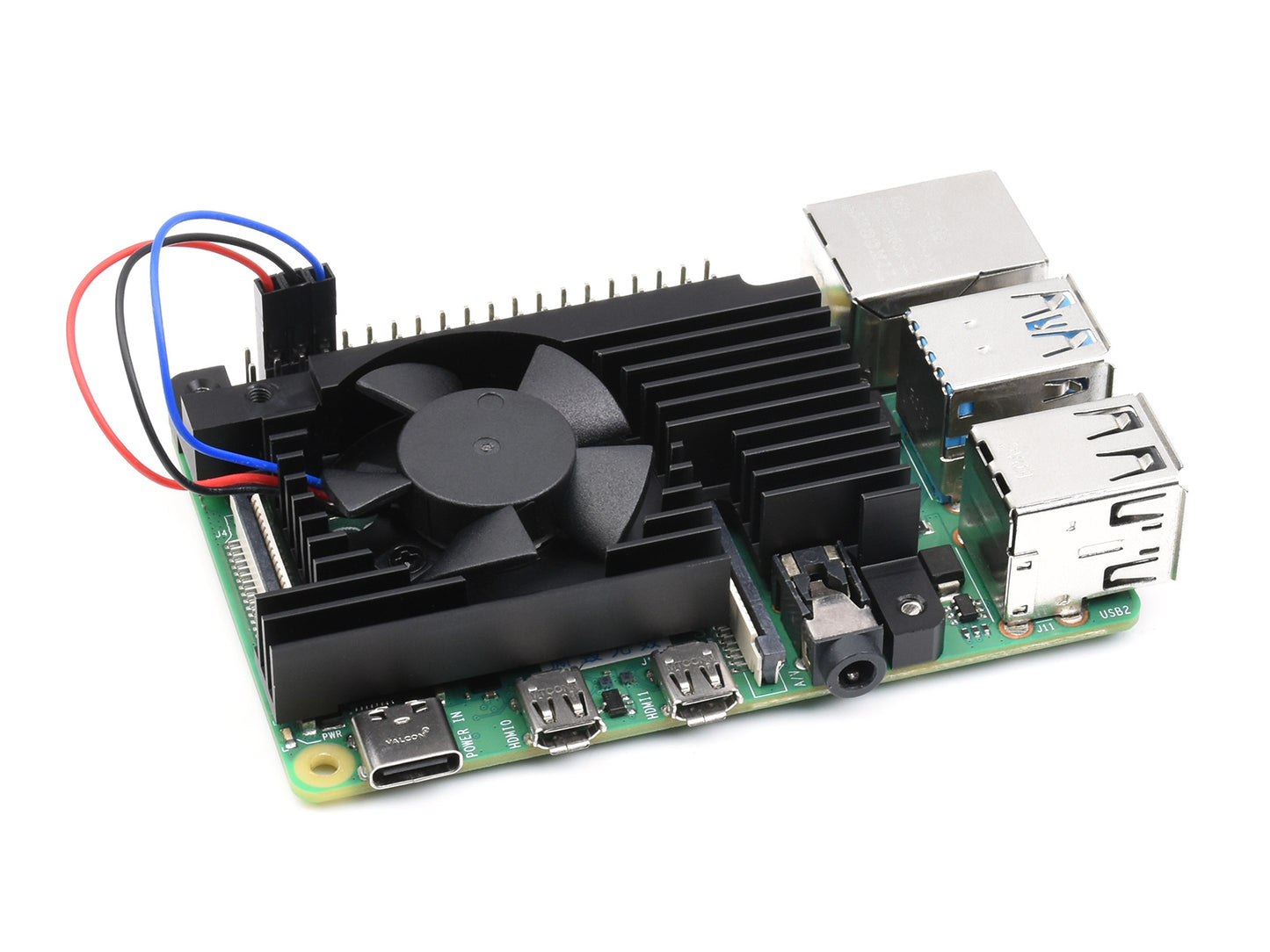 Dedicated All-In-One aluminum alloy cooling fan for Raspberry Pi 4B, PWM speed adjustment, better cooling