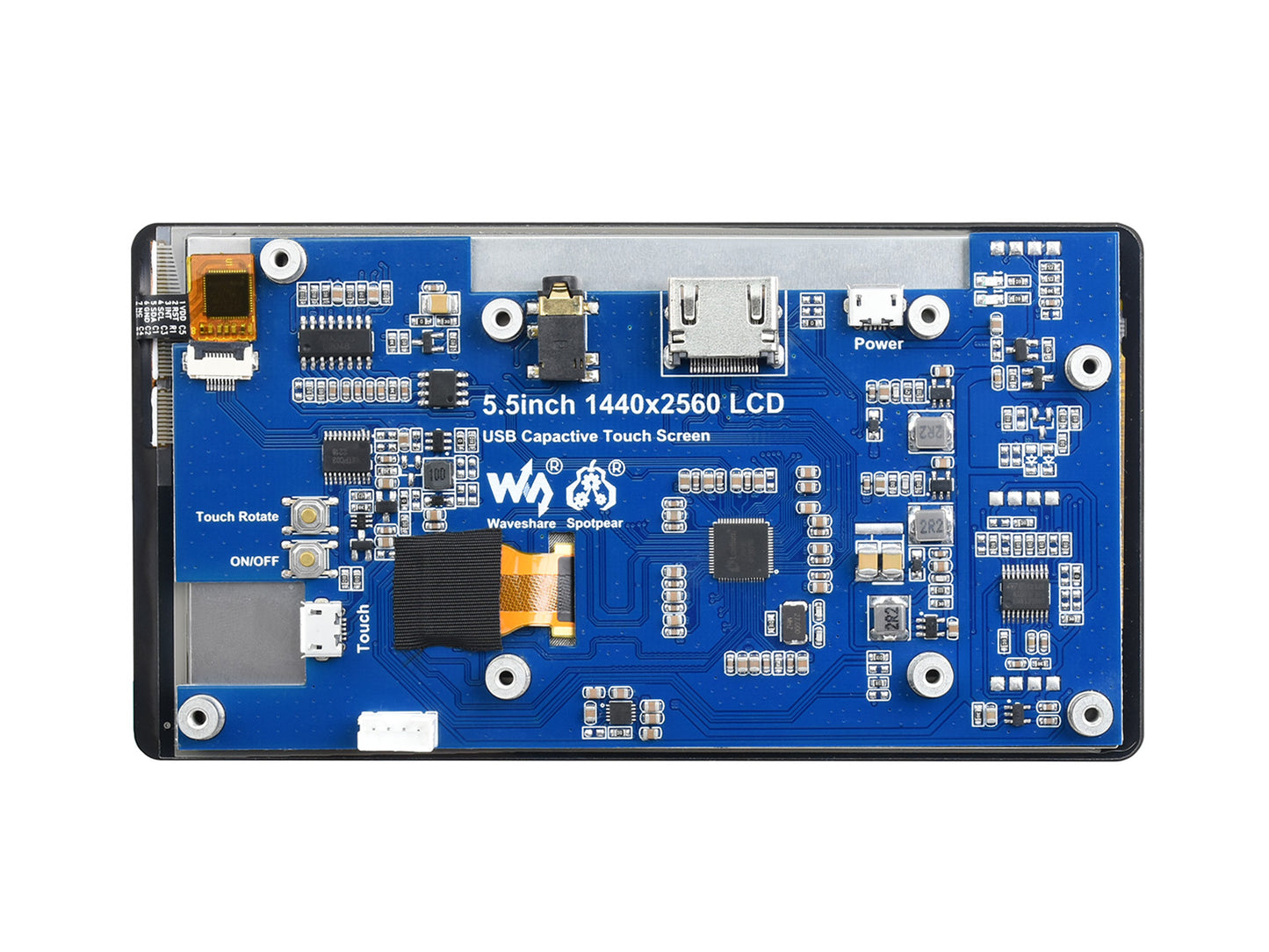Raspberry Pi 5.5inch 2K Capacitive Touch LCD Display, HDMI Interface, IPS Screen, 1440×2560