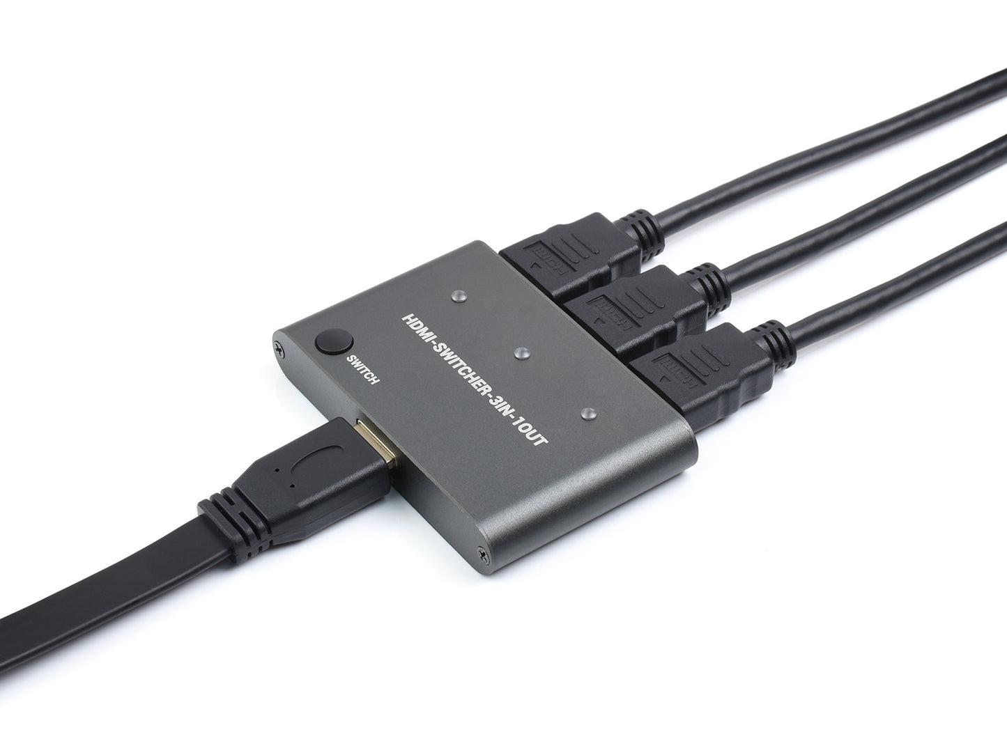 HDMI 4K Switcher, 3 In 1 Out, One-Click Switch