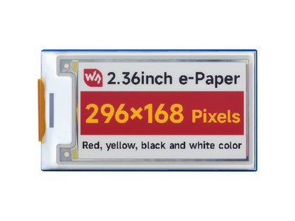 2.36inch E-Paper Module (G), 296 × 168, Red/Yellow/Black/White