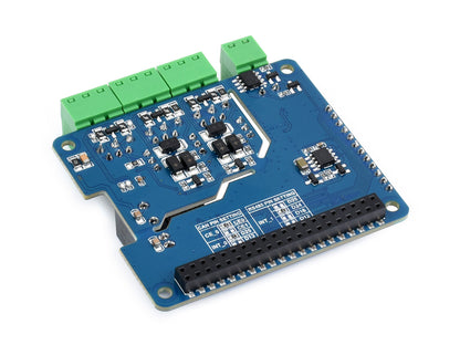 Isolated RS485 CAN HAT (B) For Raspberry Pi, 2-Ch RS485 and 1-Ch CAN, Multi Protections