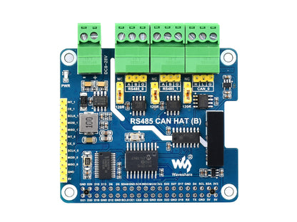 Isolated RS485 CAN HAT (B) For Raspberry Pi, 2-Ch RS485 and 1-Ch CAN, Multi Protections