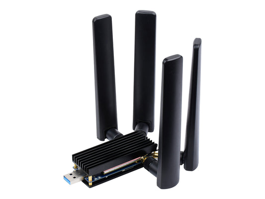 5G DONGLE Module, quad antennas, USB3.1 port, Aluminum Alloy Heatsink, M.2 Key B Interface, Options For 5G Module