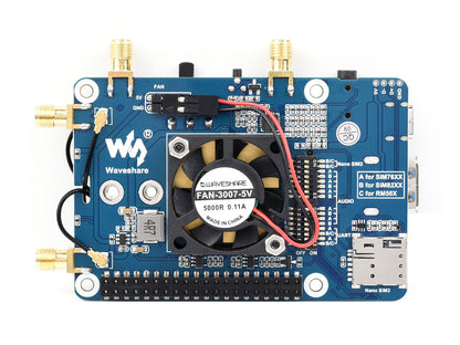 SIM82XX-M2 5G HAT For Raspberry Pi, Quad Antennas 5G NSA, Multi-Band, 5G/4G/3G Compatible, With Case(Optional)