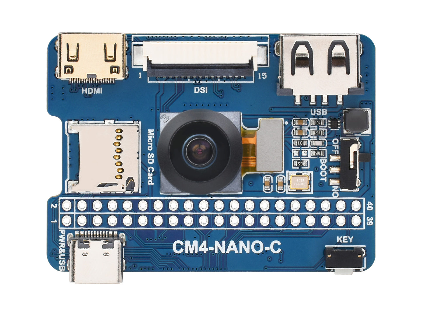 Nano Base Board (C) for Raspberry Pi Compute Module 4, Same Size as the CM4, Onboard 8MP Camera