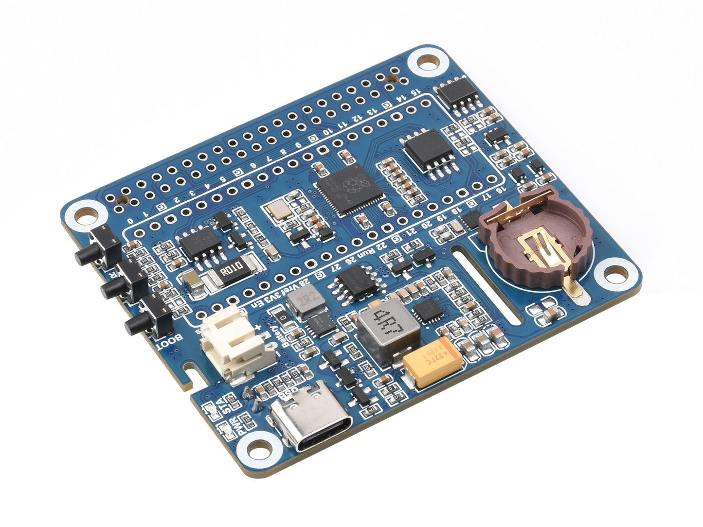 Power Management HAT for Raspberry Pi, Supports charging And Power output at the same time, Embedded RTC and Multiple Protection Circuits