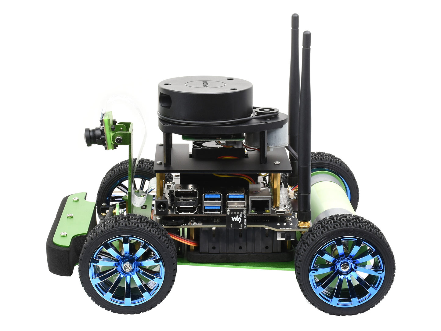 JetRacer Professional Version ROS AI Kit B, Dual Controllers AI Robot, Lidar Mapping, Vision Processing, comes with Waveshare Jetson Nano Dev Kit
