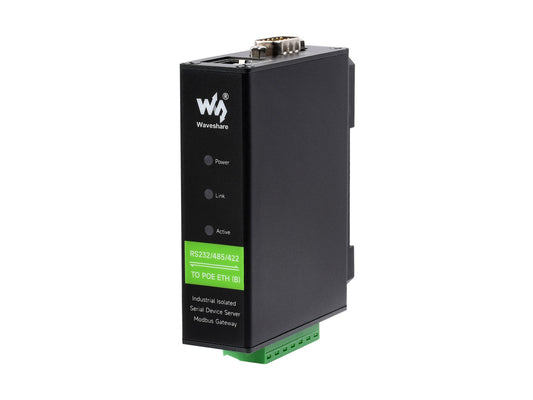 Rail-Mount Serial Server, RS232/485/422 to RJ45 Ethernet Module, TCP/IP to serial, POE Function Optional