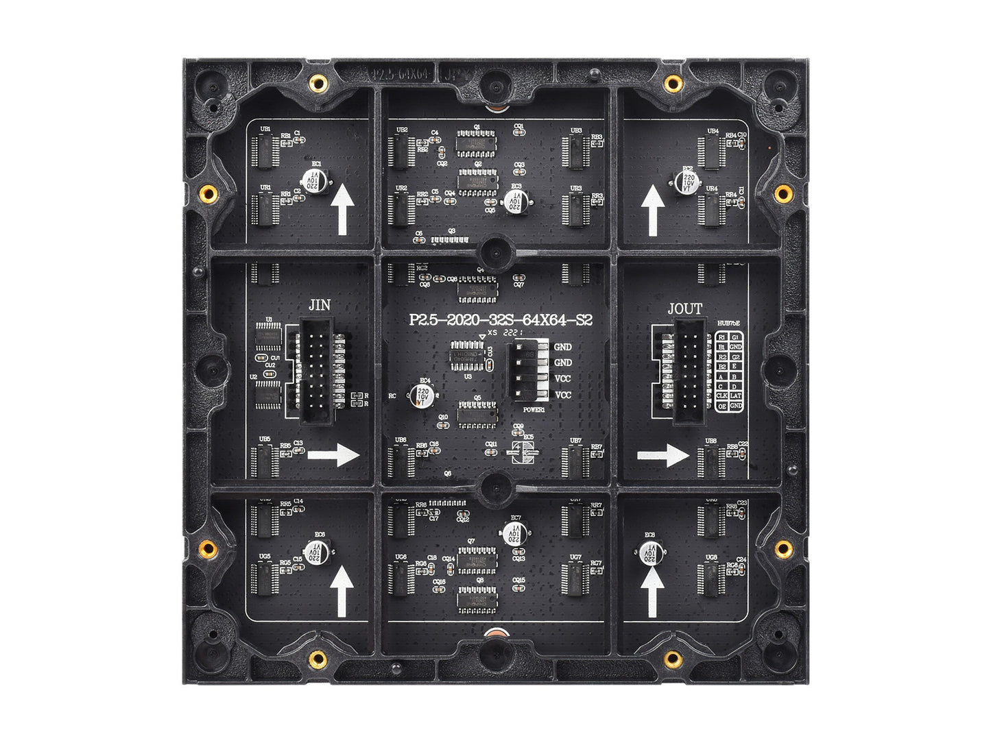 RGB full-color LED matrix panel, 2.5mm Pitch, 64x64 pixels, adjustable brightness