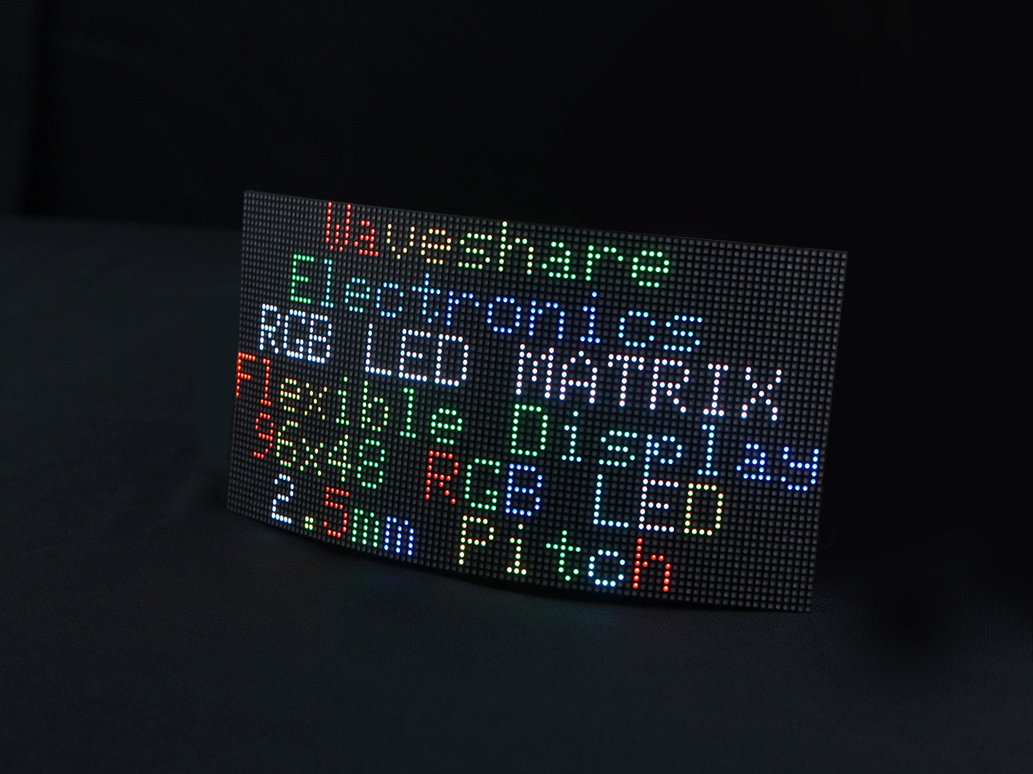 Flexible RGB full-color LED matrix panel, 2.5mm Pitch, 96x48 pixels, adjustable brightness and bendable PCB