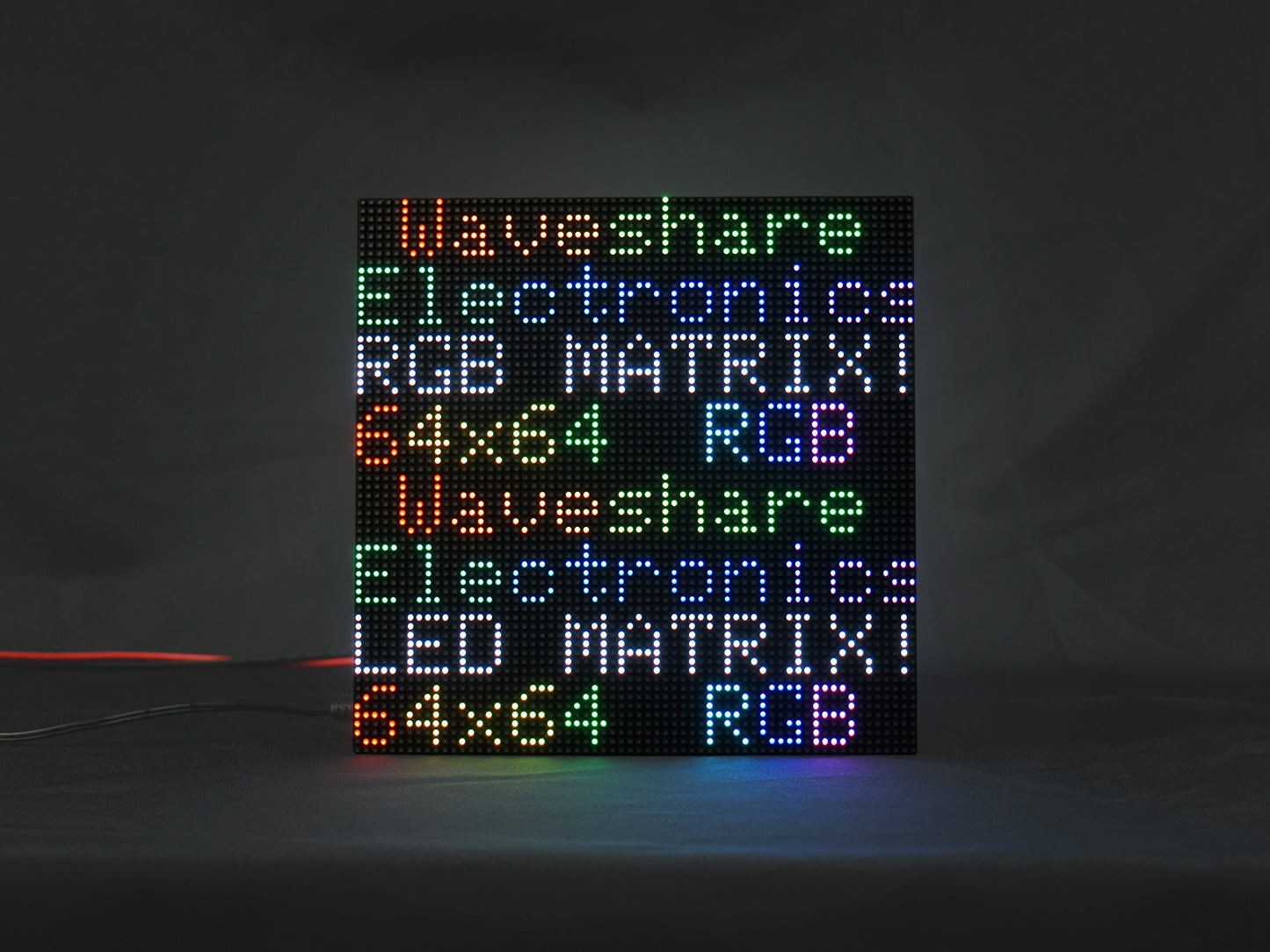 Flexible RGB full-color LED matrix panel, 3mm Pitch, 64x64 pixels, adjustable brightness and bendable PCB