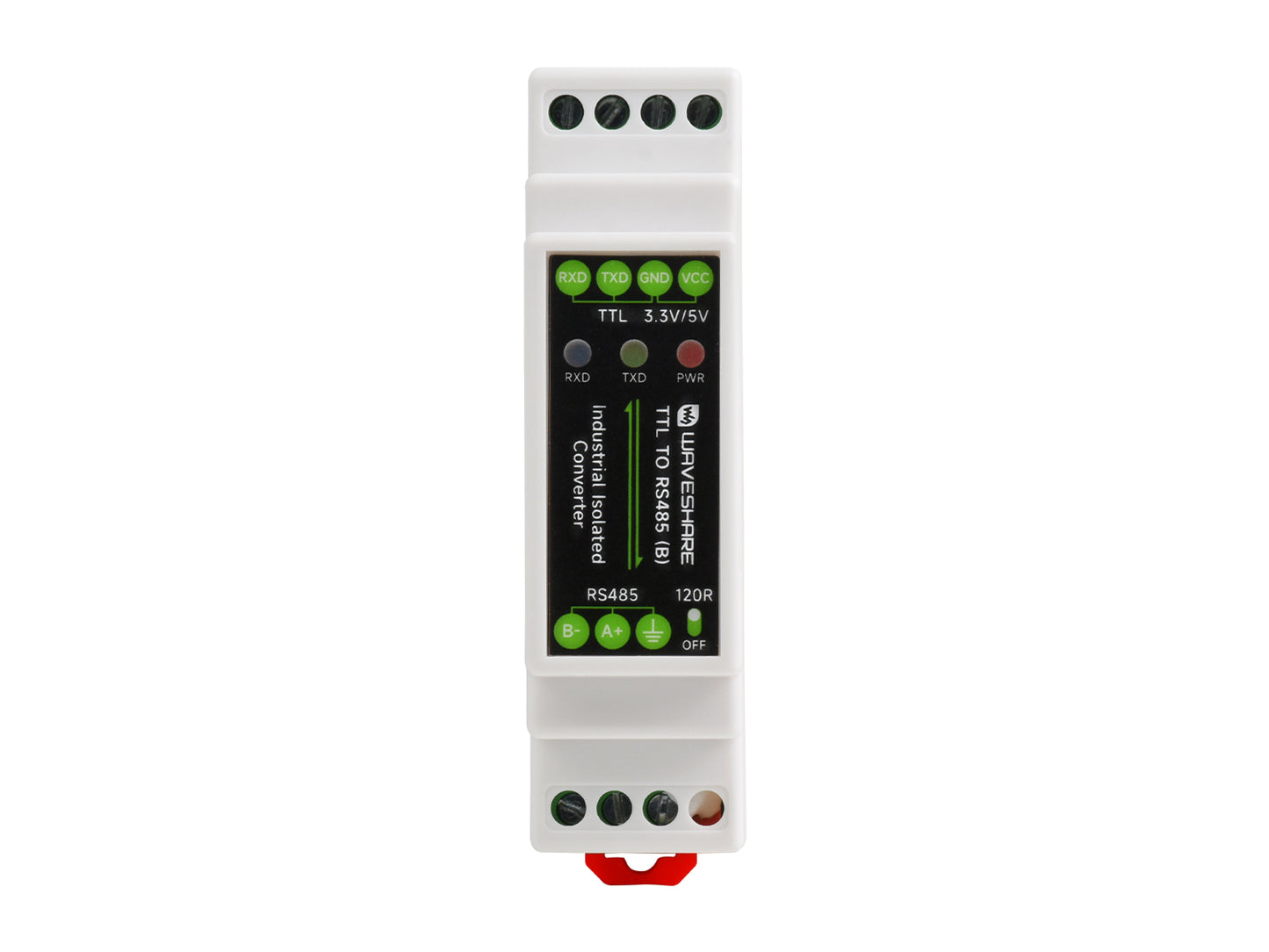 Rail-mount TTL To RS485 Galvanic isolated Converter, 600W Lightningproof &amp; Anti-Surge, Multi-Isolation Protection
