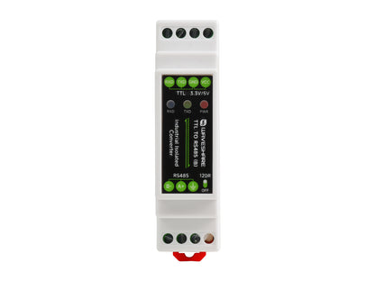 Rail-mount TTL To RS485 Galvanic isolated Converter, 600W Lightningproof &amp; Anti-Surge, Multi-Isolation Protection