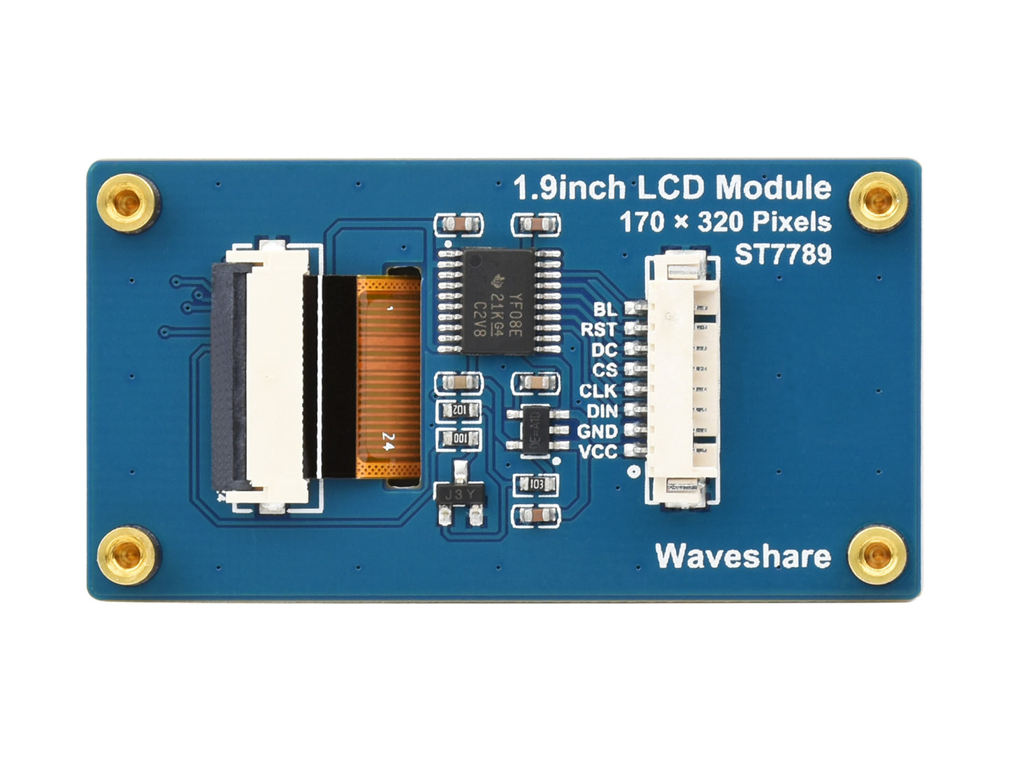 1.9inch LCD Display Module, 170×320 Resolution, SPI Interface, IPS, 262K Colors