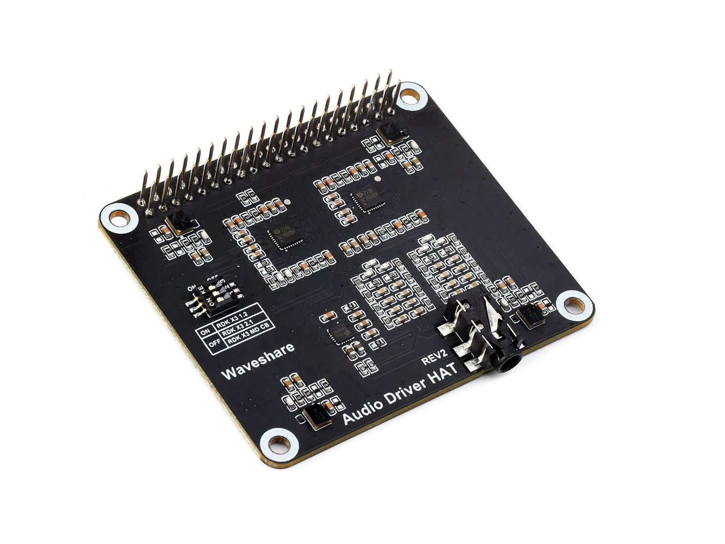 Audio Driver Board for RDK X3 Development Board, Supports Audio Playback And Recording, Stereo Encoding / Decoding, Onboard Headphone Jack And 4-Ch Microphones