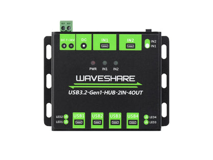 Industrial grade USB HUB, Extending 4x USB 3.2 Ports, Switchable dual hosts, Multi Protections