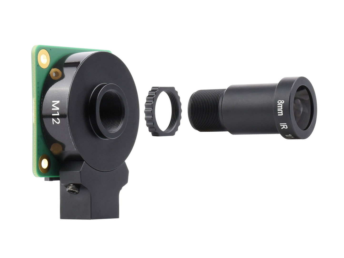 M12 High Resolution Lens, 12MP, 69.5° FOV, 8mm Focal length, Compatible with Raspberry Pi High Quality Camera M12