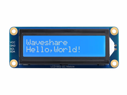 LCD1602 I2C Module, White color with blue background, 16x2 characters LCD, 3.3V/5V