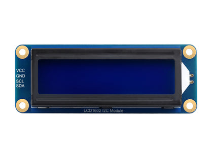 LCD1602 I2C Module, White color with blue background, 16x2 characters LCD, 3.3V/5V