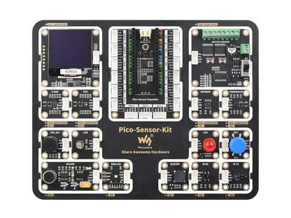 Raspberry Pi Pico Entry-Level Sensor Kit, Including Pico Expansion Board and 15 common modules, All-in-one design