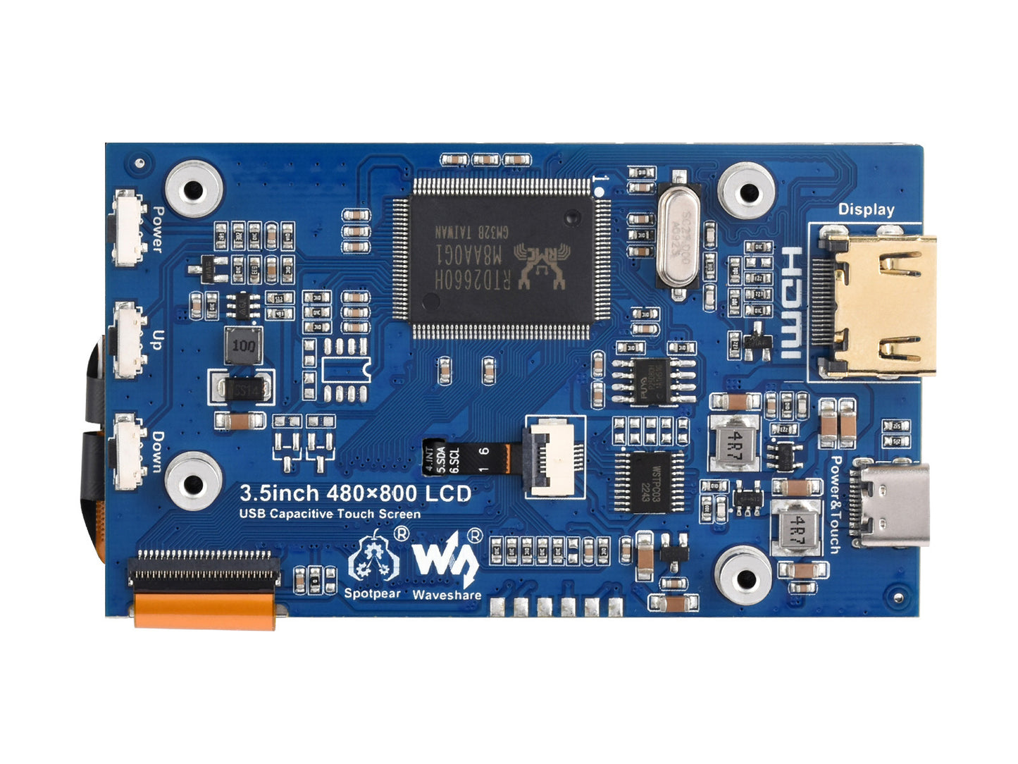 3.5inch IPS Capacitive Touch LCD Display, 480×800, Adjustable Brightness