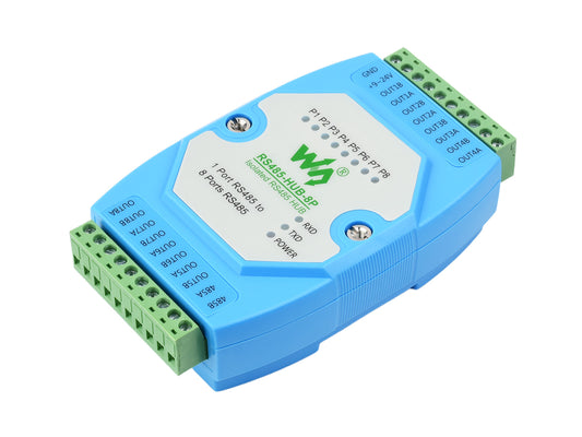 Industrial-grade Isolated 8-ch RS485 Hub, Rail-mount Support, Wide Baud rate Range