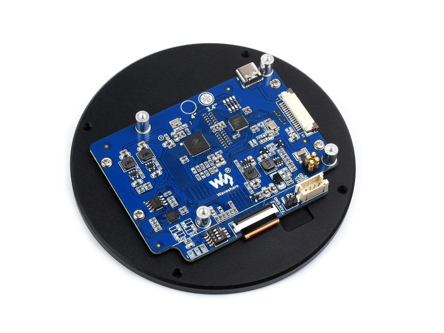 3.4inch DSI Round Touch Display, 800 × 800, IPS, 10-Point Touch