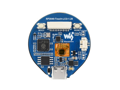 RP2040 Microcontroller Development Board, with 1.28inch Round Touch LCD, Compact size, Accelerometer And Gyroscope Sensor