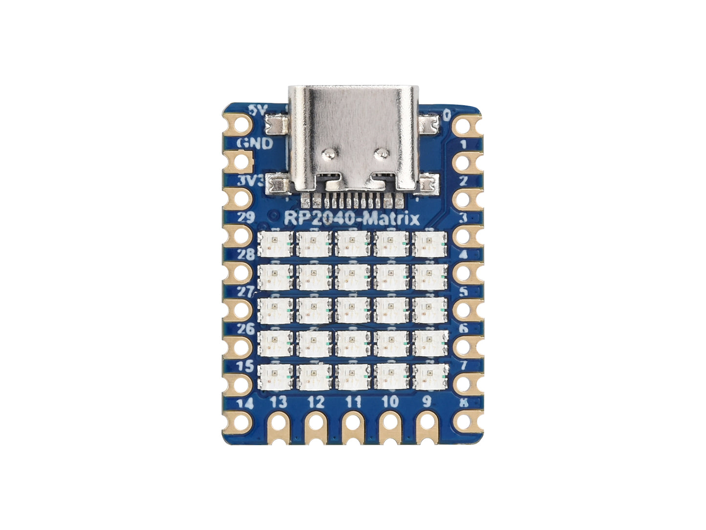 Waveshare RP2040-Matrix Development Board, Onboard 5×5 RGB LED Matrix, Based On Official RP2040 Dual Core Processor