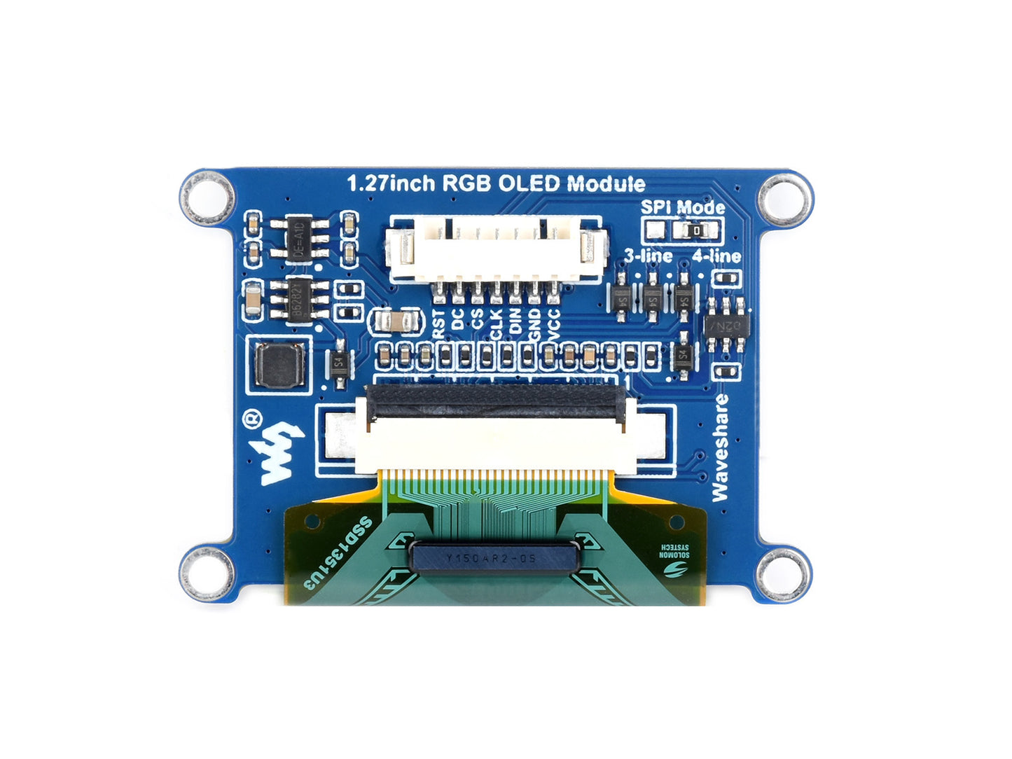 1.27inch RGB OLED Display Module, 128×96 Resolution, 262K Colors, SPI Interface