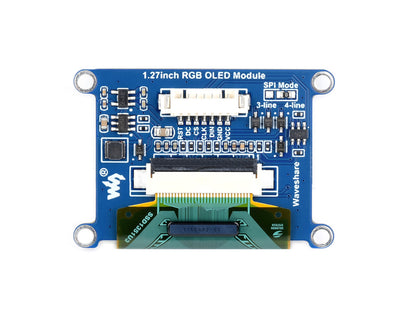 1.27inch RGB OLED Display Module, 128×96 Resolution, 262K Colors, SPI Interface
