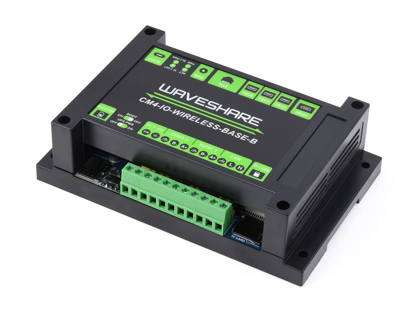 Industrial IoT 5G/4G Wireless Expansion Module Designed for Raspberry Pi Compute Module 4, With UPS Module, Onboard M.2 Slot