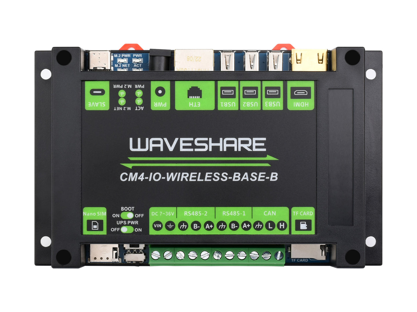 Industrial IoT 5G/4G Wireless Expansion Module Designed for Raspberry Pi Compute Module 4, With UPS Module, Onboard M.2 Slot