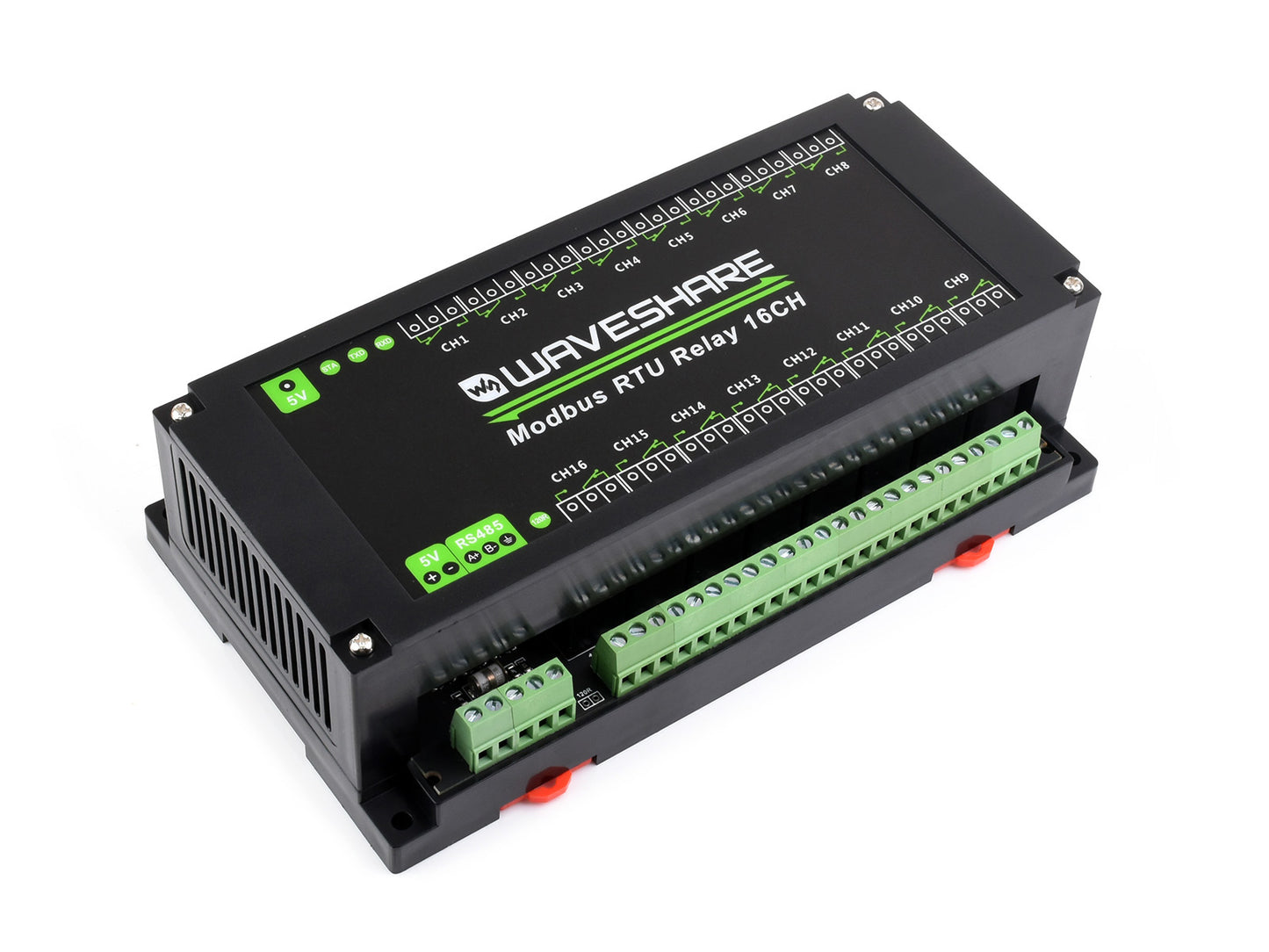 Modbus RTU 16-Ch Relay Module, RS485 Interface, With Multiple Isolation Protection Circuits