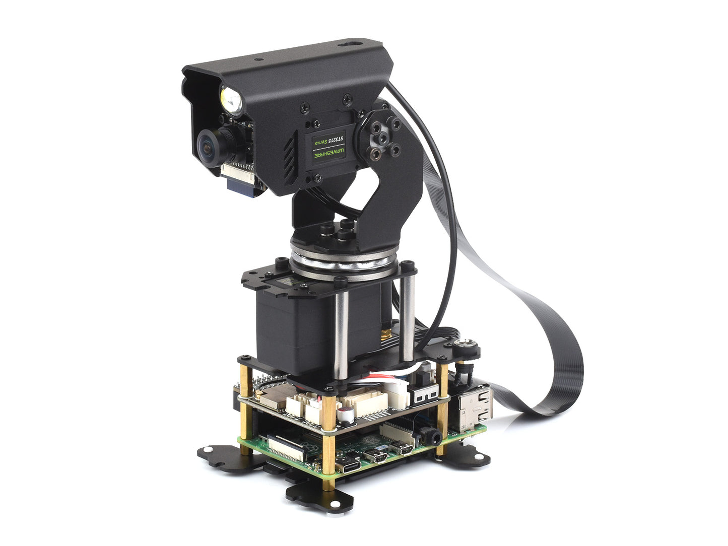 360° Omnidirectional High-Torque 2-Axis Expandable Pan-Tilt Camera Module, Driven By Serial Bus Servos, Based On General Driver Board For Robots