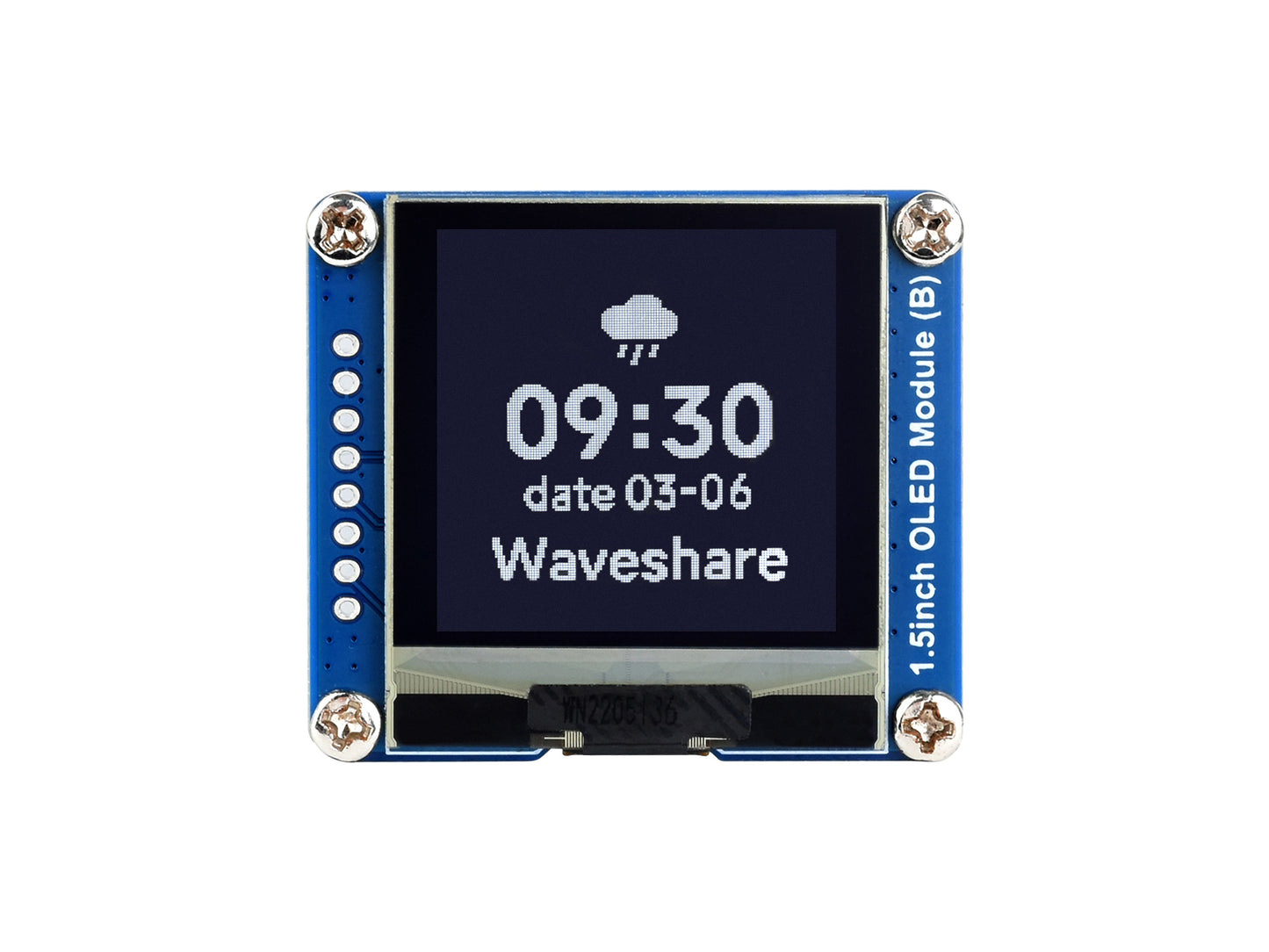 1.5inch OLED Display Module, 128×128 Resolution, SPI / I2C Communication, Black / White Display Color
